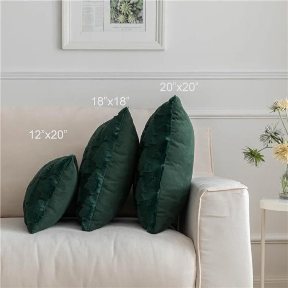 Set of 2 Christmas Tree Pillow Covers, Soft Boho Decor for Couch & Bedroom,Green